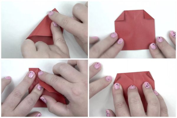 Chú ý khi gấp các góc giấy của trái tim origami