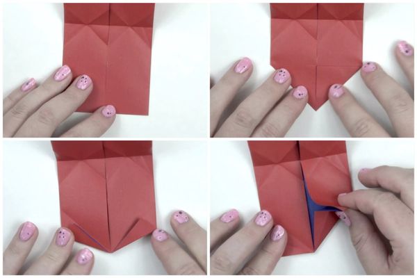 Bắt đầu tạo hình trái tim origami