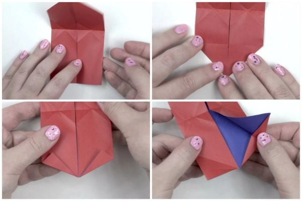 Tạo dáng hình trái tim origami