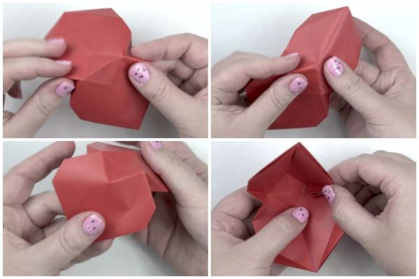 Trái tim origami sắp hoàn thiện