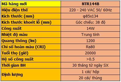 Đèn LED Track Light Nanoco Màu Đen 14W NTR144B (Ảnh 1)