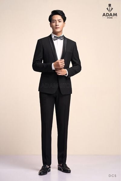 Bộ vest nam phong cách Tuxedo cổ bản ve to lịch lãm sang trọngdáng áo 2  cúc bọcVuHai  Shopee Việt Nam