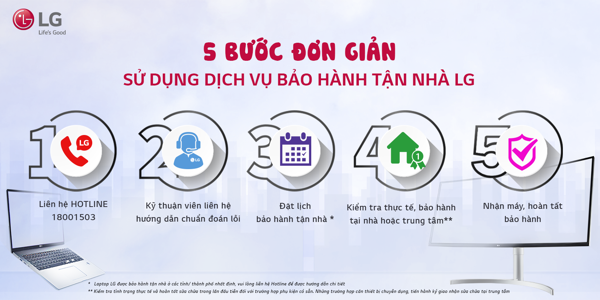 5 BƯỚC ĐƠN GIẢN SỬ DỤNG DỊCH VỤ BẢO HÀNH TẬN NHÀ LG