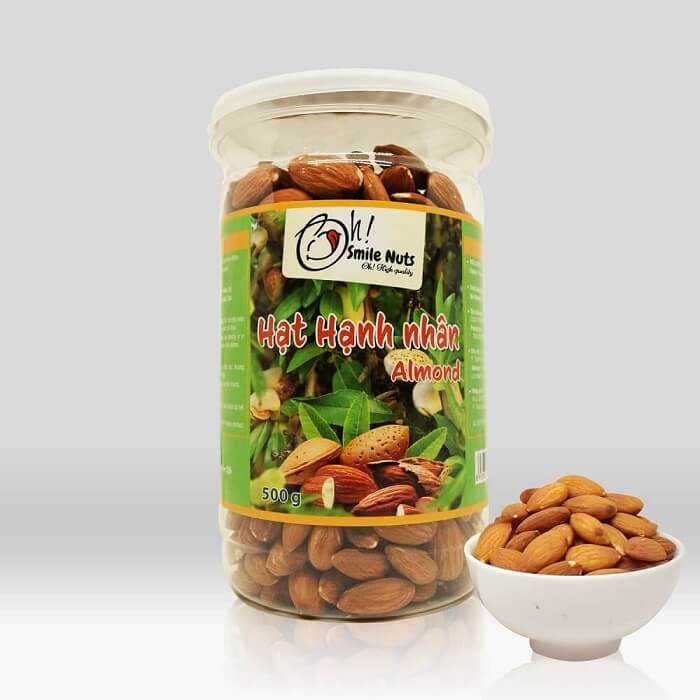 Hộp hạt Hạnh nhân Mỹ tách vỏ nướng Mỹ hộp 500g