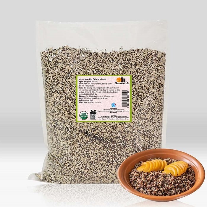 Túi 5kg hạt Quinoa mix 3 loại hữu cơ Smile Nuts