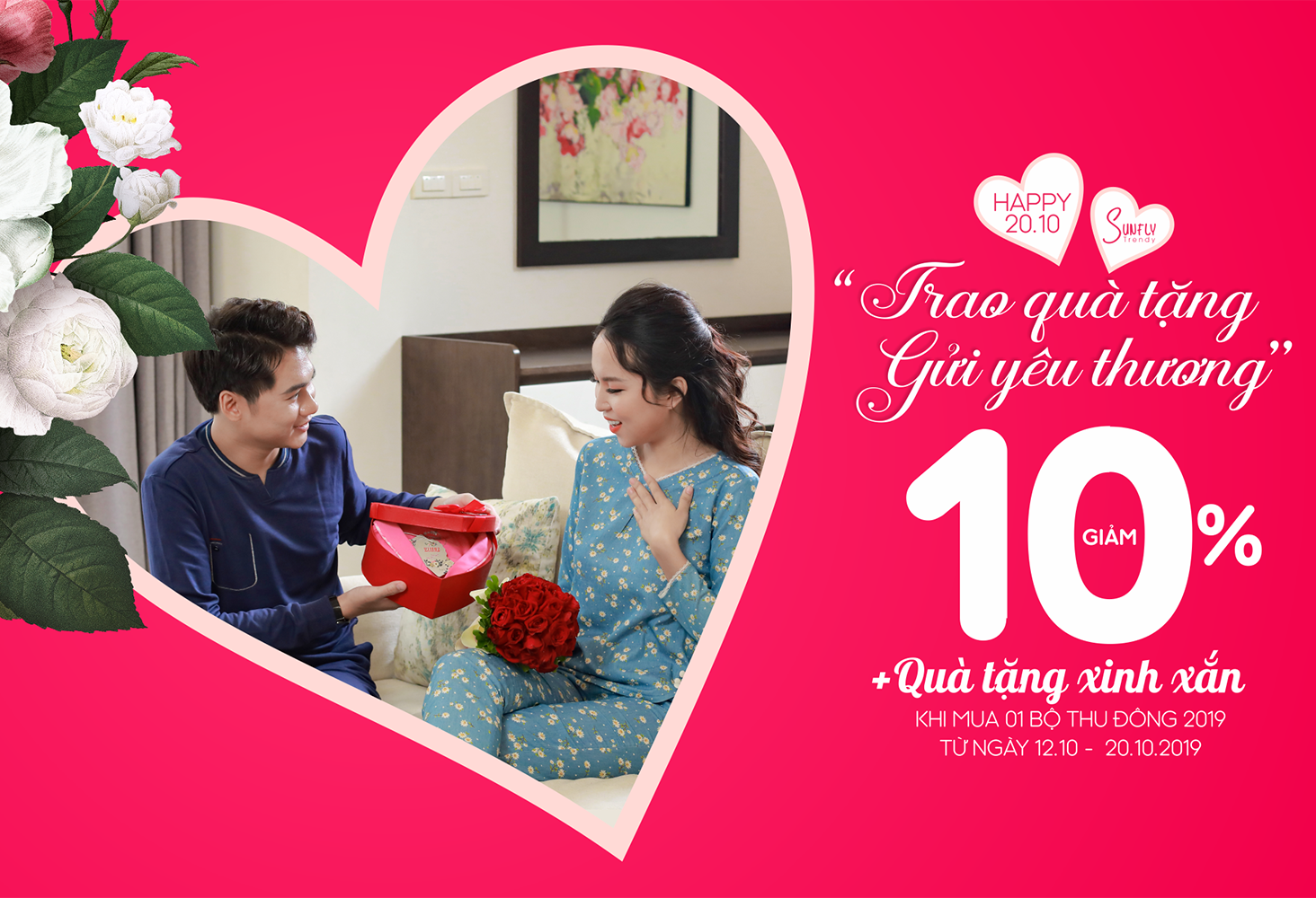 Happy 20/10- Trao quà tặng, gửi yêu thương - Trendy sale 10% + quà tặng xinh xắn
