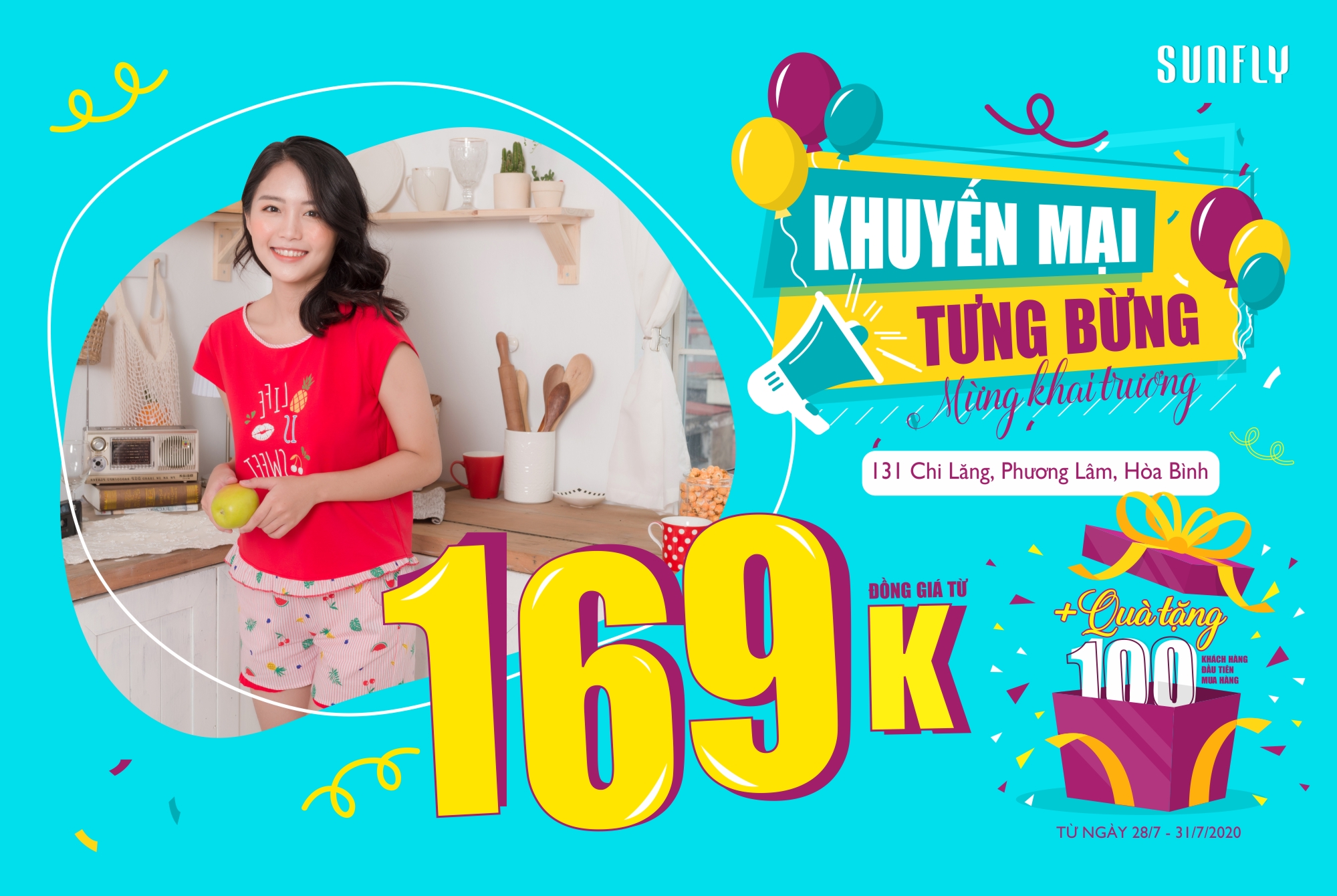 Khuyến mãi tưng bừng mừng khai trương Sunfly 131 Hòa Bình
