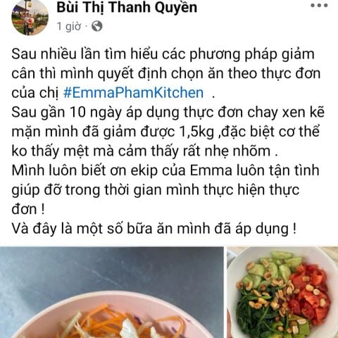 cơ thể ko thấy mệt mà cảm thấy rất nhẹ nhõm, giảm 1.5kg