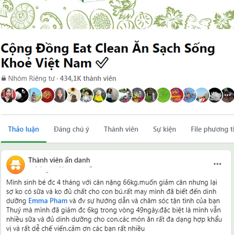Giảm 6kg, nhiều sữa, đủ dinh dưỡng sau 49 ngày eat clean