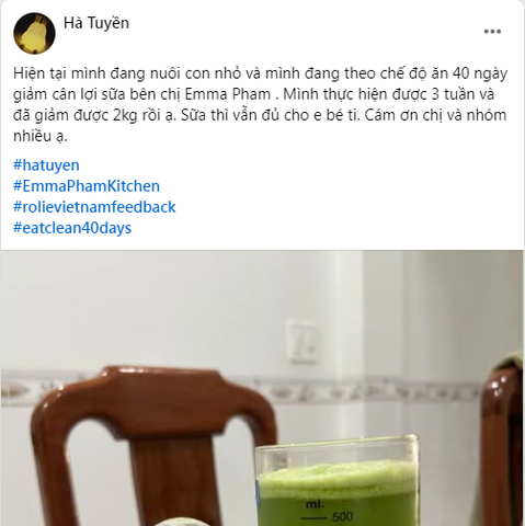 eat clean giảm 2kg vẫn đủ sữa sau 3 tuần
