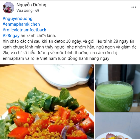 Sau 28 ngày ăn xanh chỉ số dường huyết về bình thường