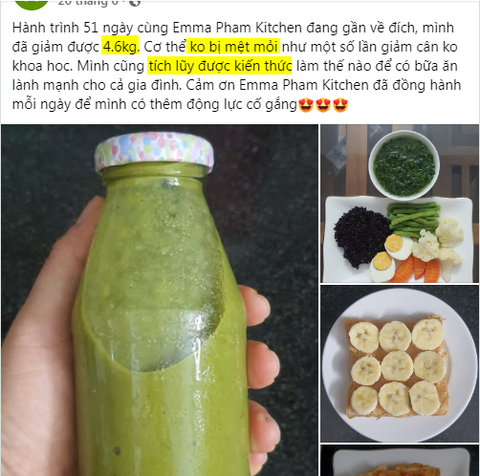 giảm được 4.6kg. Cơ thể ko bị mệt mỏi như một số lần giảm cân ko khoa hoc