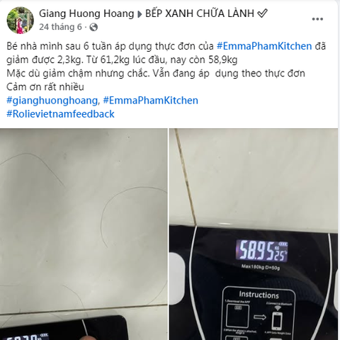Con gái giảm 2,3kg trong vòng 1 tháng