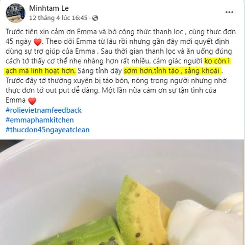 cơ thể nhẹ nhàng hơn rất nhiều, cảm giác người ko còn ì ạch mà linh hoạt hơn, giảm táo bón