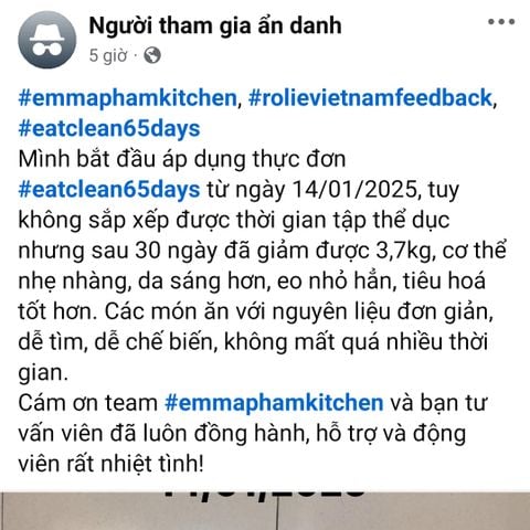 giảm 3,7kg, cơ thể nhẹ nhàng, da sáng hơn, eo nhỏ hẳn, tiêu hoá tốt hơn