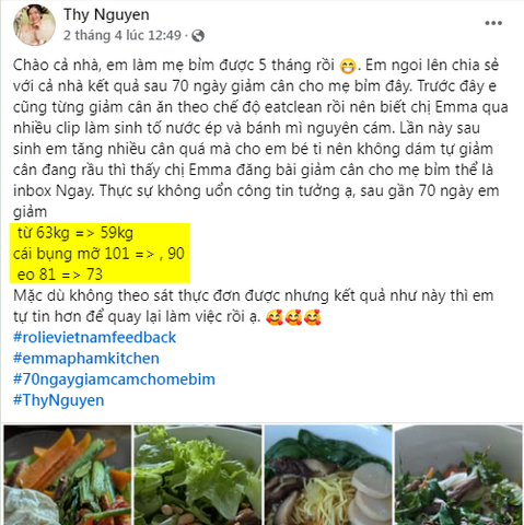 eat clean giảm 4kg, 11cm bụng