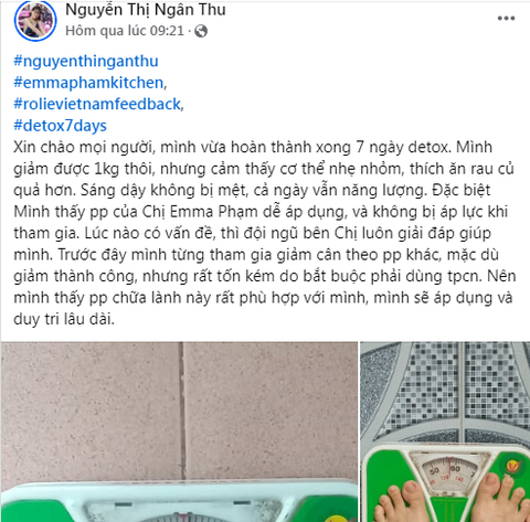 cơ thể nhẹ nhõm, tràn đầy năng lượng, thích ăn rau củ quả hơn