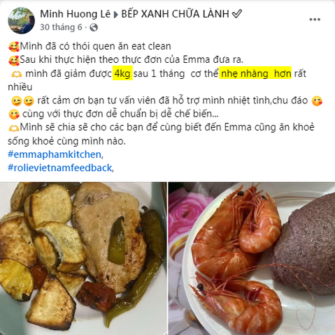1 tháng eat clean giảm 4kg