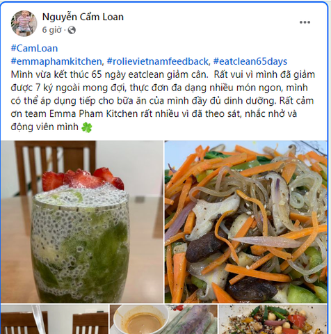 Giảm 7kg sau 65 ngày eat clean