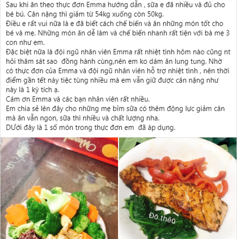Giảm 4kg, sữa nhiều, đủ cho bé