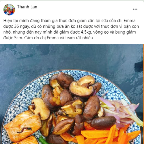 Eat clean lợi sữa giảm 4.5kg và 5cm eo bụng