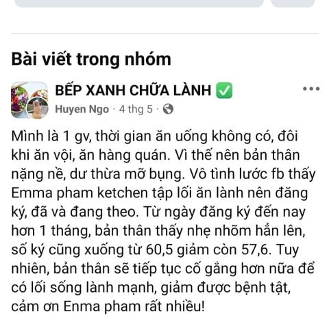eat clean giảm 3kg