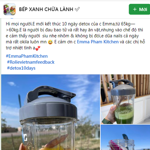 Detox giảm 5kg, người nhẹ nhõm, không bị đói