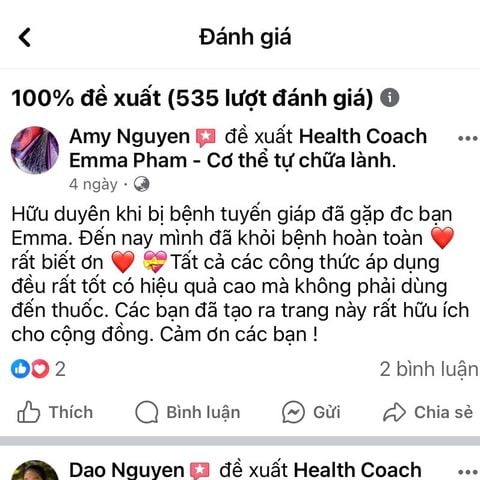 Feedback bệnh tuyến giáp đã khỏi hoàn toàn sau khi detox và eat clean