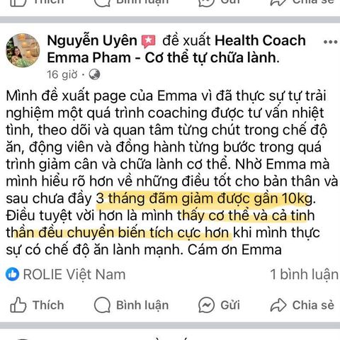 Chưa đầy 3 tháng đãm giảm được gần 10kg