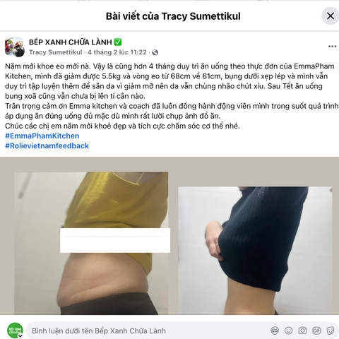 Giảm 5,5 kg sau 4 tháng detox và eat clean