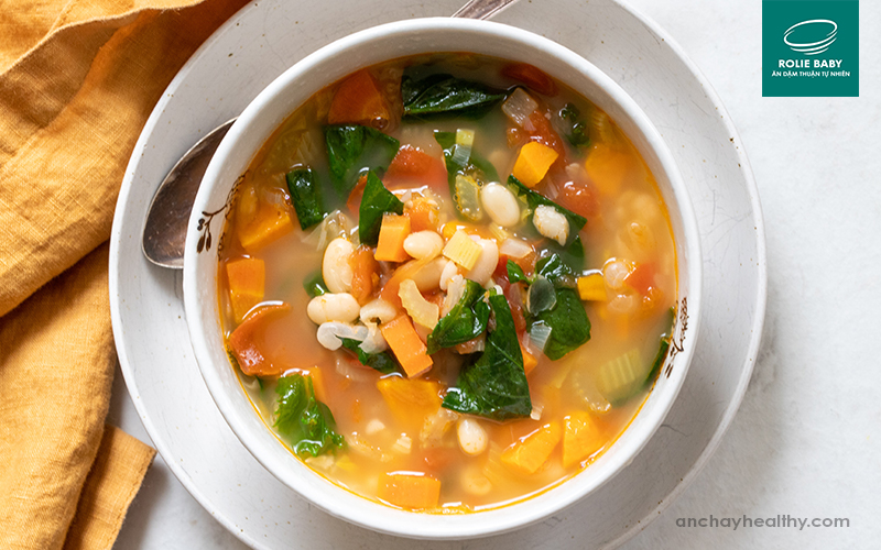 Soup đậu trắng rau củ kiểu Ý thơm ngon – ROLIE Việt Nam