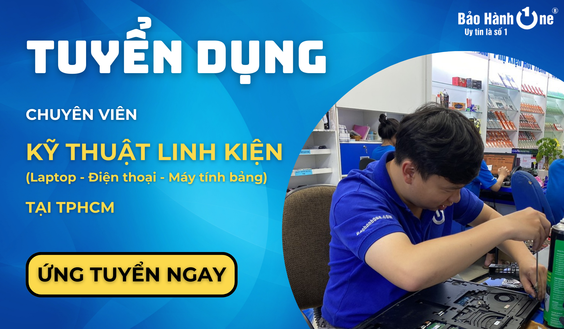 Kỹ Thuật Viên thay linh kiện - sửa chữa Laptop - Điện Thoại - Máy Tính Bảng