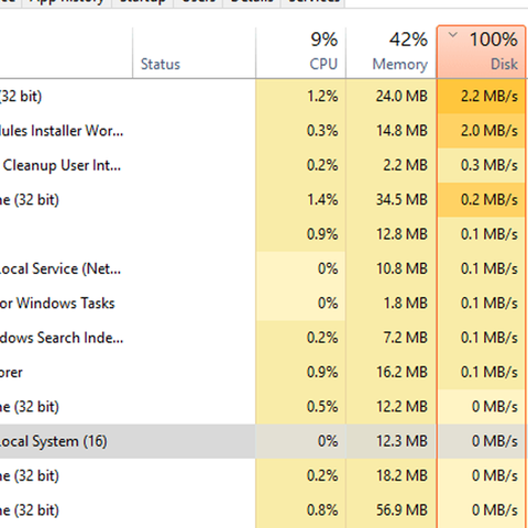 + 10 cách cấp cứu tình trạng 100% disk task manager