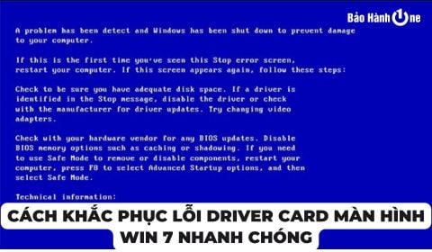 Cách khắc phục lỗi driver card màn hình Win 7 nhanh chóng