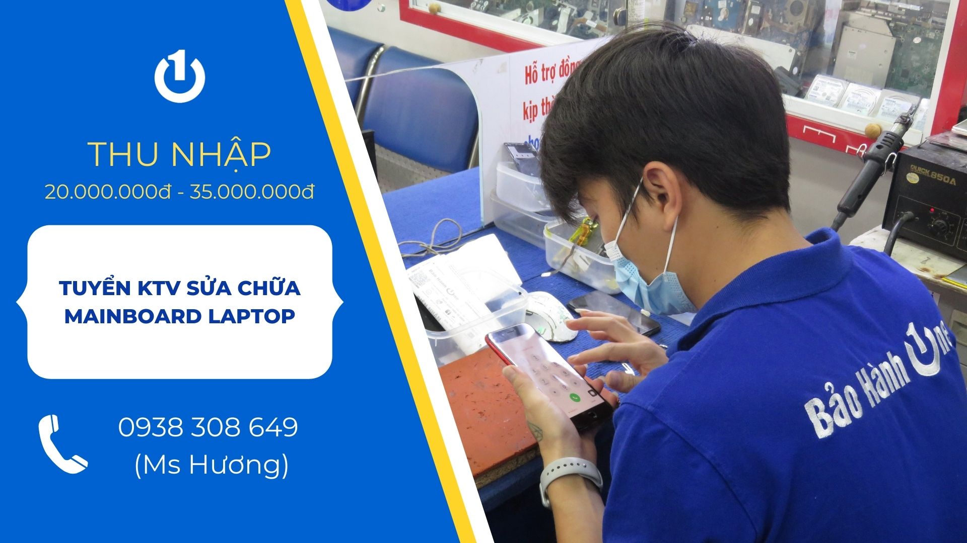 Tuyển Kỹ Thuật Viên Sửa Chữa Mainboard Laptop Lương 20-35 Triệu