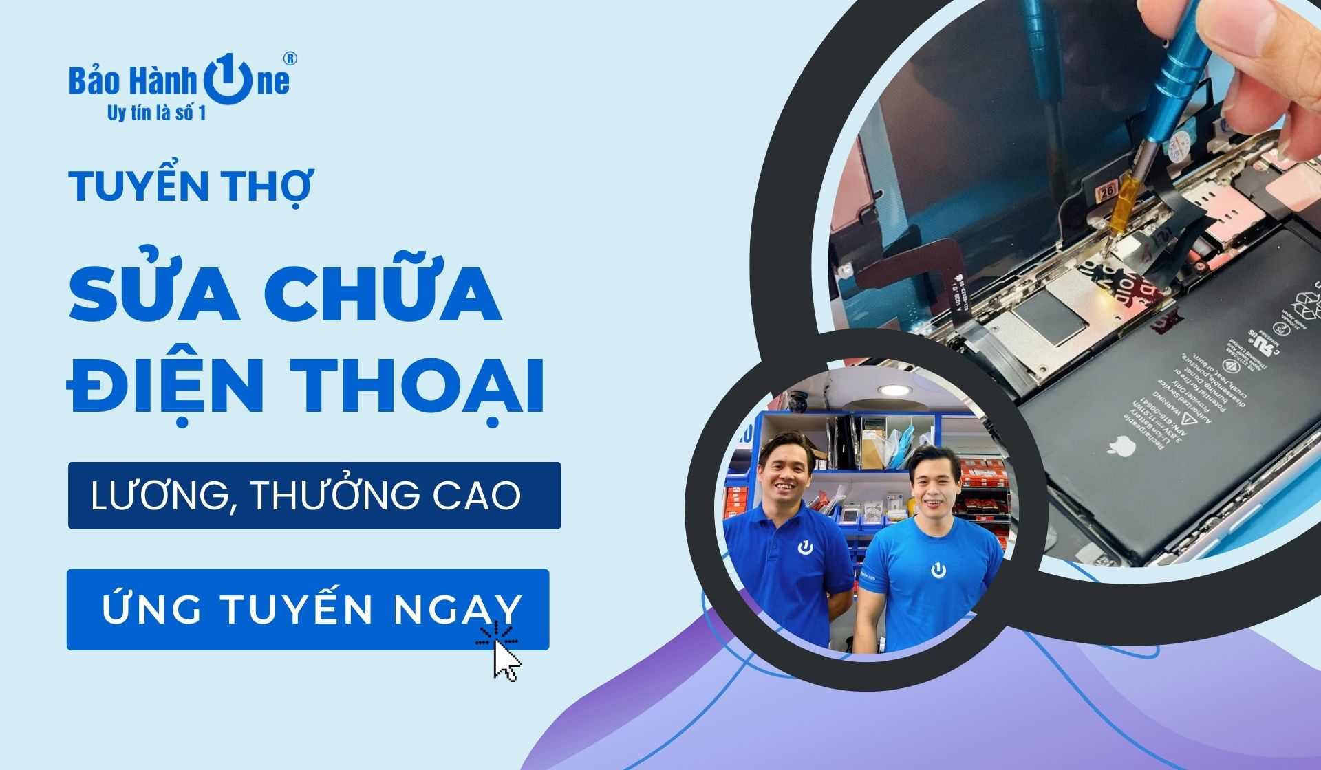 Tuyển dụng Thợ sửa chữa điện thoại lương cao tại Quận 1, Quận 10, Quận Tân Phú