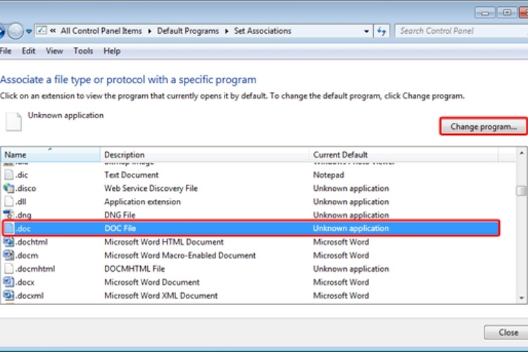 Xác định loại tệp có biểu tượng bị thiếu (ví