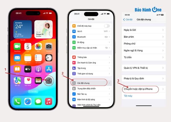 Các bước thực hiện khôi phục cài đặt gốc đối với điện thoại iPhone