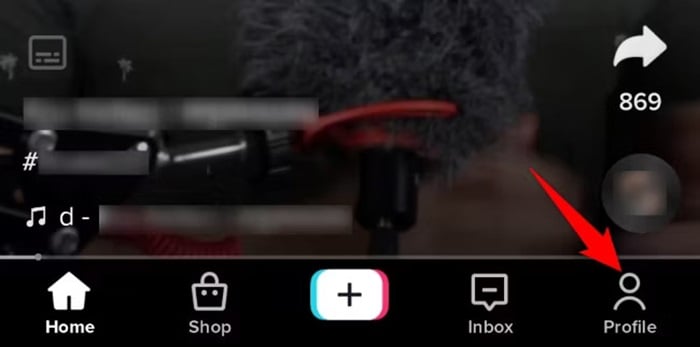 Truy cập Profile trên Tiktok