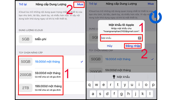Cách nâng cấp dung lượng iCloud
