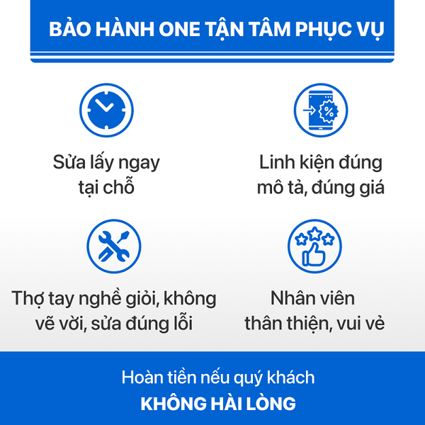 Chế độ chăm sóc đặc biệt của Bảo Hành One - Hoàn tiền nếu khách không hài lòng