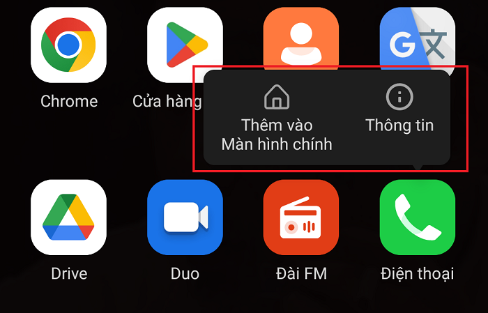 Chọn biểu tượng chữ i