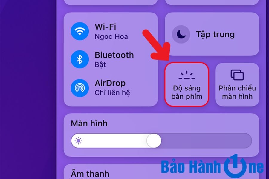 3. Bật tắt đèn trên Macbook thông qua Control Panel