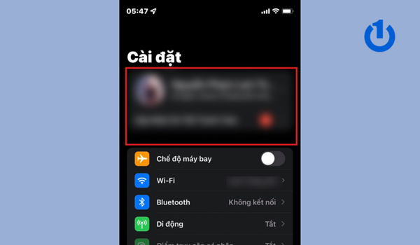 Vào thông tin tài khoản