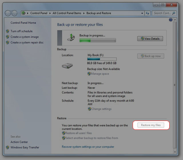 Hướng dẫn cách reset laptop Win 7 bằng file back up