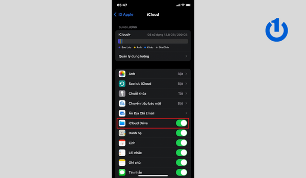 Mở iCloud Drive