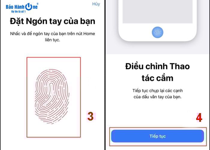 Thiết lập lại vân tay mới để khắc phục lỗi