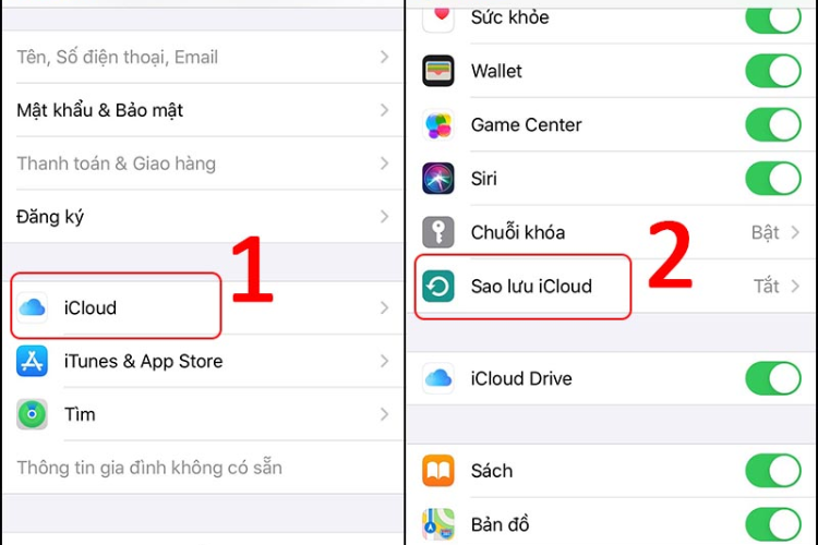 Sao lưu dữ liệu iphone