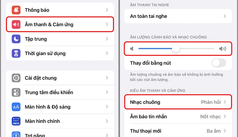 Chọn mục Tai nghe & Loa