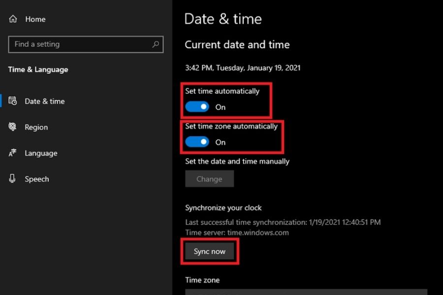 Click chọn lần lượt các mục như trên hình